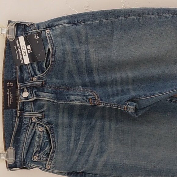 New Abercrombie & Fitch Jeans Men's Size 28 X 34 Athletic Slim Fit Stret… - Picture 2 of 8